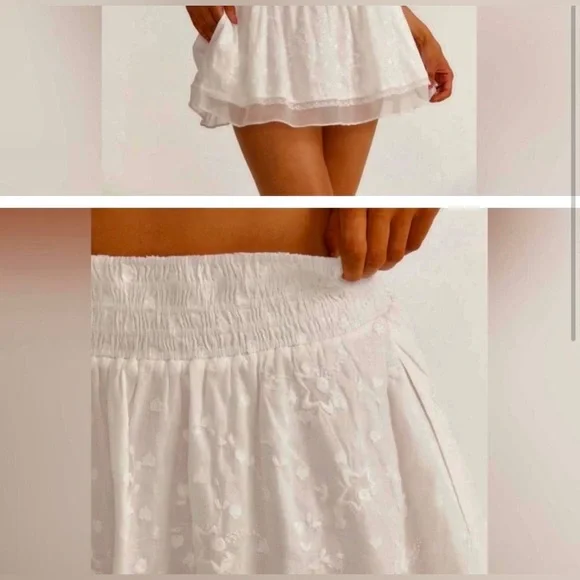 Loveshackfancy Ilona mini skirt in white Size Small